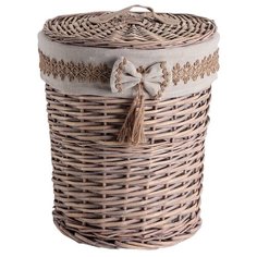 Доляна Корзина для белья Бантик 30×30×38 см бежевый
