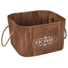 Доляна Короб для хранения HOME, 25 х 25 х 15 см темно-коричневый