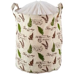 Рыжий кот Корзина для белья Листья TLB-02 48x38x38 см белый