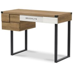 Письменный стол iModern Brooklyn, ШхГ: 110х50 см, цвет: орех/черный