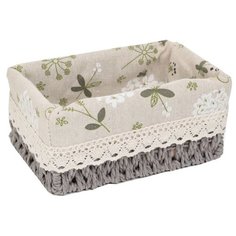 Доляна Корзина для хранения Полянка, 19 х 13,3 х 8 см серый