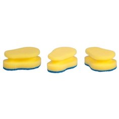 Губка Tescoma Clean Kit для деликатных поверхностей 3 шт, желтый/синий