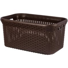 Корзина для хранения прямоугольная 40 л 54х35х26 см Violet Ротанг коричневая