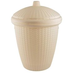 Корзина для белья круглая с крышкой Natural Style 30л ротанг Слоновая кость BranQ