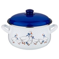 Кастрюля эмалированная Agness 951-033 "Гуси" 4,8л, индукция