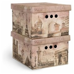 VAL TR-BCTN-PR-2S Короб картонный, складной, малый, 25*33*18.5 см, набор 2 шт., TRAVELLING PARIS, шт Valiant