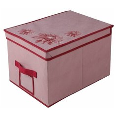Короб для хранения "Хризантема", Д400 Ш300 В250, розовый, бордовый Handy Home