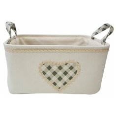 Корзина тканевая для хранения "Сердце", Д340 Ш260 В160, молочный Handy Home