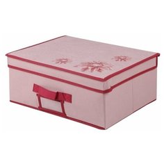 Короб для хранения "Хризантема", Д400 Ш300 В160, розовый, бордовый Handy Home
