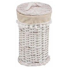 Корзина бельевая круглая "Колокольчик", Д200 Ш200 В340, белый Natural House