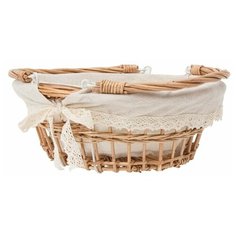 Корзина декоративная со складными ручками "Кружево", Д320 Ш320 В120, натуральный Natural House