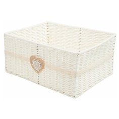 Корзина стеллажная бумажная "Сердечко", Д360 Ш270 В170, белый Natural House