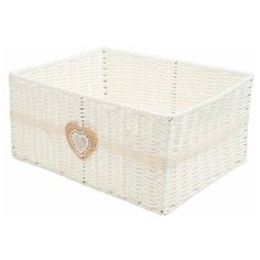 Корзина стеллажная бумажная "Сердечко", Д300 Ш230 В150, белый Natural House
