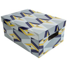 Складная коробка с крышкой "Graphic Color", Д350 Ш250 В150, серый, синий, желтый Handy Home