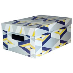 Складная коробка с крышкой "Graphic Color", Д300 Ш200 В130, серый, синий, желтый Handy Home
