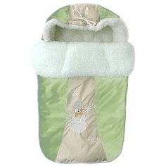 Конверт Золотой гусь меховой "Снежинка" (зеленый)