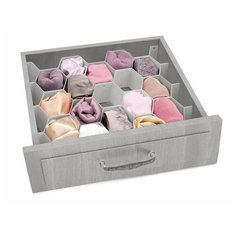Разделители для ящиков "СОТЫ", набор 8 шт., 37x7 см, DRAWER ORGANIZER, серый, VALIANT