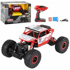 Машинка детская Краулер на радиоуправлении ТМ AUTODRIVE, масштаб 1:18, 2.4G, 4WD, с зарядкой, 5 каналов: вперед/назад, повороты, преодоление препятствий.32.0/18.0/23.0,цвет красно-белый
