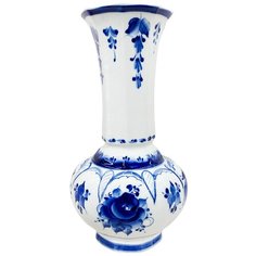 Ваза Абутилон Гжель ручная роспись Гжельский Фарфоровый Завод