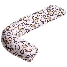 Наволочка Body Pillow на подушку для беременных L бежево-золотой