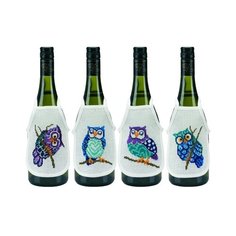 Фартучки на бутылки Совы, набор для вышивания Permin