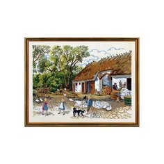 Набор для вышивания Ферма, лён 18 ct 75 х 54 см 12-802 EVA Rosenstand