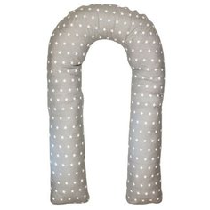 Наволочка Body Pillow на подушку для беременных U хлопок серый/белый