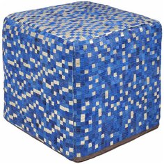 KARE Design Пуф Pixel, коллекция "Пиксель" 40*40*40, Коровья шкура, Полистирол, Синий