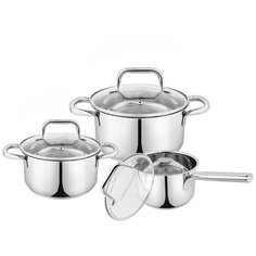 Набор кастрюль Pomi dOro P-640555 Vittoria 20см, 24см и ковш 16см с крышками