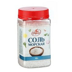 Соль морская пищевая крупный помол 400 гр., ПЭТ-банка Фарсис