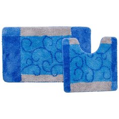 Комплект ковриков Milardo 350PA68M13, 50х80 см, 50х50 см синий