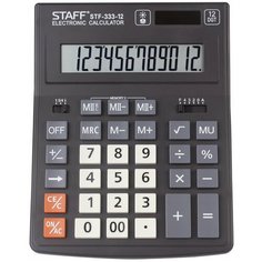 Калькулятор бухгалтерский STAFF Plus STF-333-12 черный/серый
