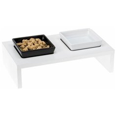 Подставка Ferplast Maki 01 с двумя мисками 500 мл белый/черный