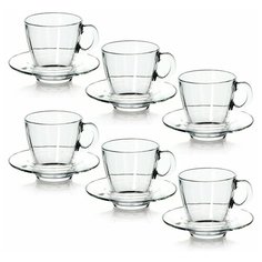 Кофейный сервиз Pasabahce Aqua 95756, 6 персон, 12 предм., прозрачный