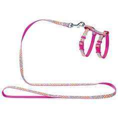 Шлейка с поводком HUNTER Sweet set, обхват шеи 18-28 см, розовый