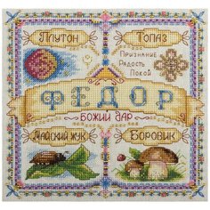 PANNA Набор для вышивания бисером и нитками Именной оберег Федор 18.5 x 18.5 см (SO-1651)