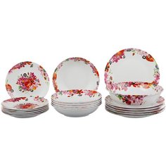 Столовый сервиз Domenik Fruits Bouquet DM9213, 6 персон, 19 предм., белый/розовый