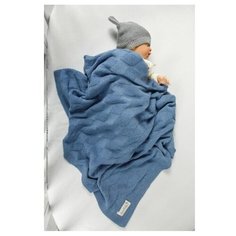 Плед детский вязаный Amarobaby Pure Love Ромбы джинс