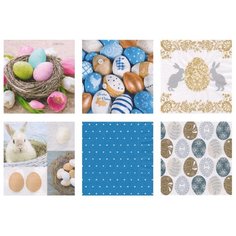 Салфетки для декупажа SDD 12 шт. 3х слойные 33 x 33 см ассортиНабор №1217-08 "Пасхальные яйца" Love2 Art