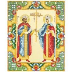 Наборы - кристальная (алмазная) мозаика "ФРЕЯ" ALVR-09 084 Кристальная мозаика (алмазная вышивка) "Икона Святых Равноапостольных царя Константина и царицы Елены" 27 х 22 см