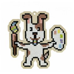 Мозаика на дереве Гранни "Пес-художник"