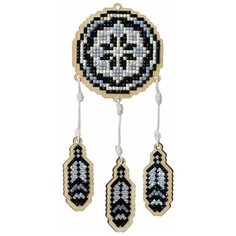 Мозаика на дереве Гранни "Ловец снов (серый)" (70 x 75 мм)