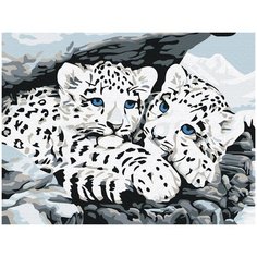 Картина-открытка по номерам Molly 15х20 см Снежные барсы