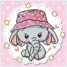 "ФРЕЯ" набор кристальная (алмазная) мозаика ALV-99 "Слоник Ксюша" 30 х 30 см