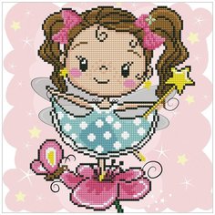 "ФРЕЯ" набор кристальная (алмазная) мозаика ALV-91 "Маленькая фея" 30 х 30 см