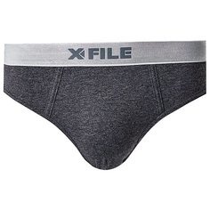 X-File Трусы слипы Argento с профилированным гульфиком, размер 3-M, nero melange