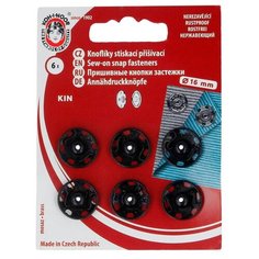 Кнопки пришивные 10 (KIN1000 №6) металл "KOH-I-NOOR" d 15 мм 6 шт. черный