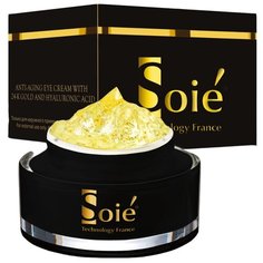 крем-гель SOIE Anti-Aging Eye Cream with 24-K Gold and Hyaluronic Acid омолаживающий гиалуроновая кислота и 24К золото для кожи вокруг глаз, 20 г