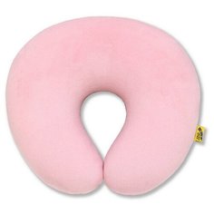 Антистрессовая подушка Штучки, к которым тянутся ручки "Турист" для шеи велюр бледно-розовый 30х27 см