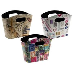 Сумка-контейнер с ручками для хранения мелкой фурнитуры, набор 3 дизайна HEMLINE 3 шт* ( N4354 )